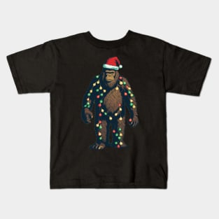 Christmas bigfoot yeti design Kids T-Shirt